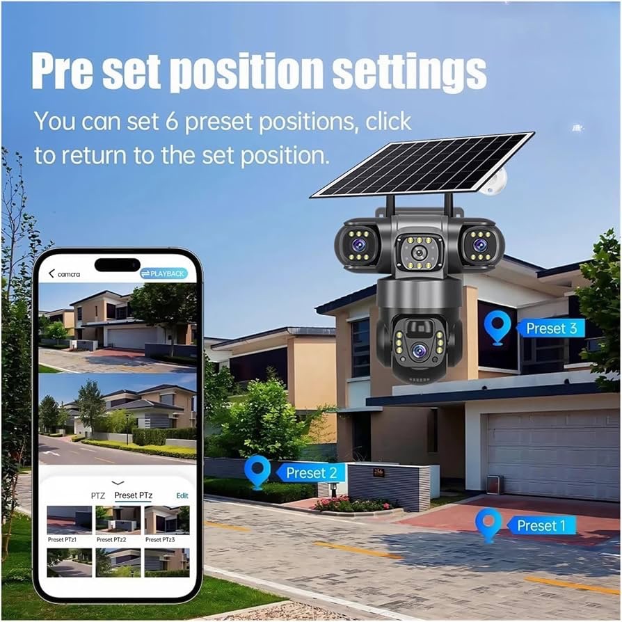 4G Triple lense camera with Solar